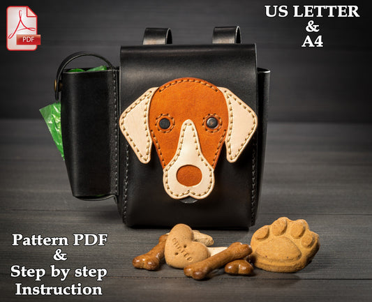 Dog reward pouch leather pattern PDF - dog treat bag