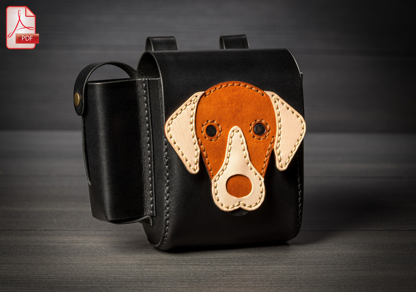 Dog reward pouch leather pattern PDF - dog treat bag