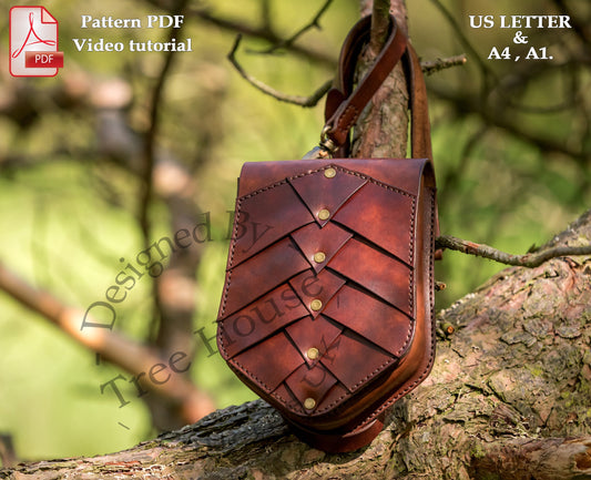 Medieval crossbody bag leather pattern PDF