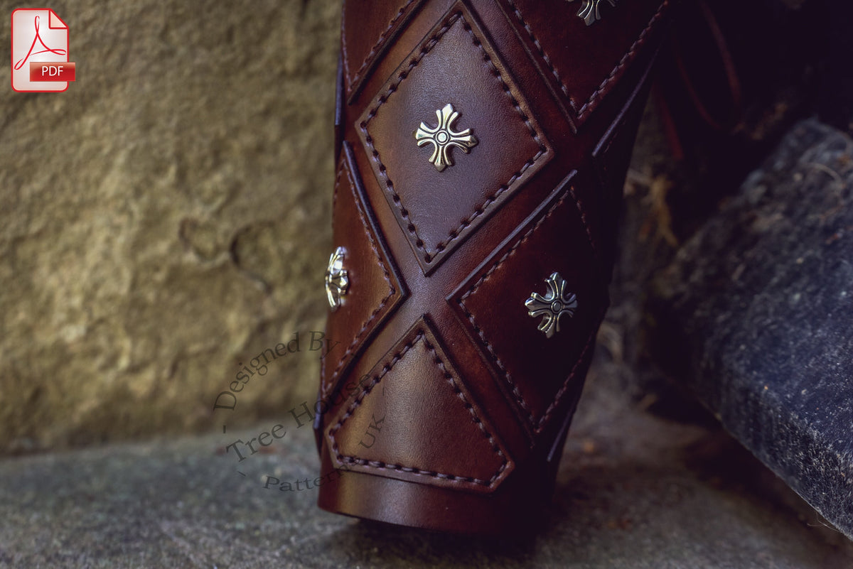 Medieval Leather Arm Guard Pattern: King Arthur Archery Design (PDF)