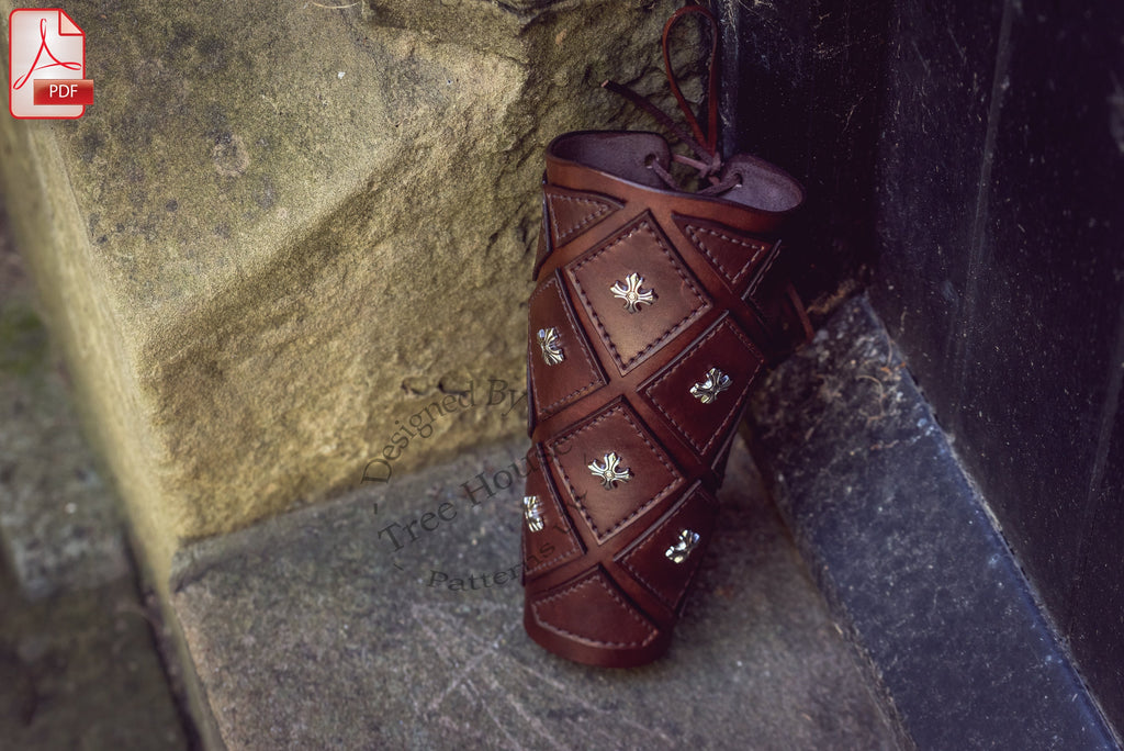 Medieval Leather Arm Guard Pattern: King Arthur Archery Design (PDF)