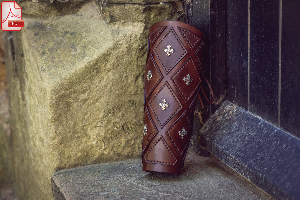 Medieval Leather Arm Guard Pattern: King Arthur Archery Design (PDF)