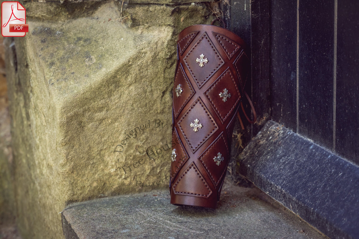 Medieval Leather Arm Guard Pattern: King Arthur Archery Design (PDF)