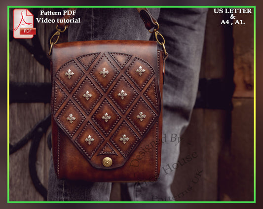 Medieval crossbody - shoulder bag leather pattern PDF