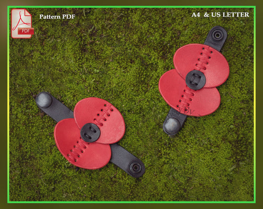 Veteran's POPPY flower (only) leather pattern PDF