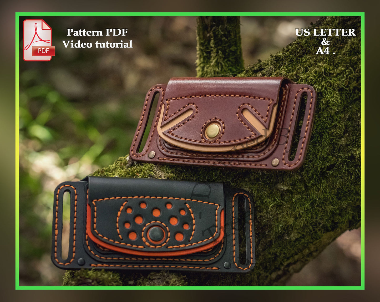 Belt wallet set of two leather pattern PDF