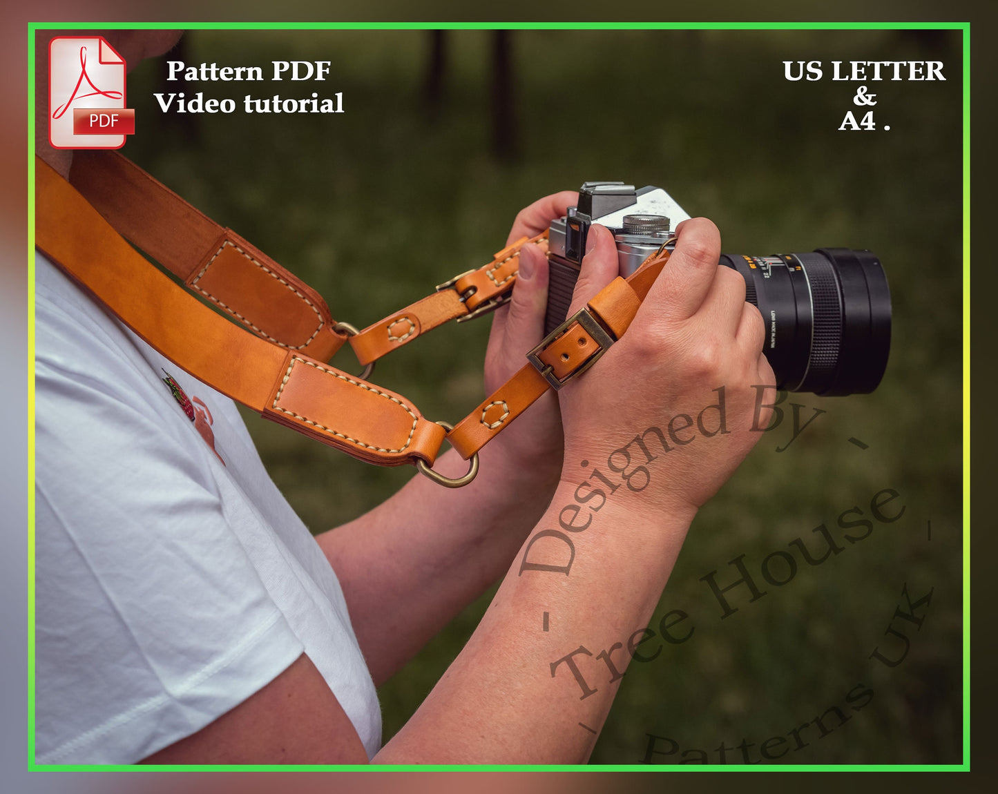 DSLR/SLR mirrorless camera strap leather pattern PDF