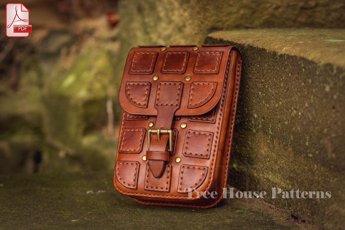 Medieval Belt Bag Leather Pattern: Beginner-Friendly Waist Bag (PDF)