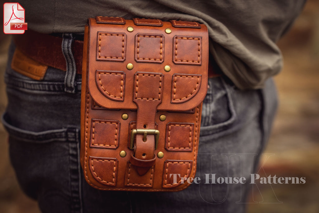 Medieval Belt Bag Leather Pattern: Beginner-Friendly Waist Bag (PDF)