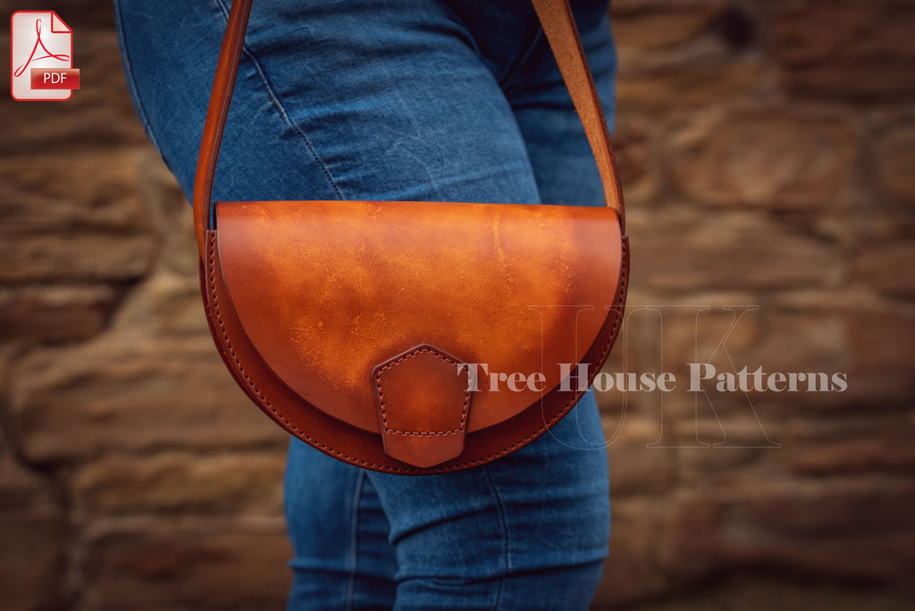 Saddle Bag Pattern PDF, Crossbody Bag Pattern, Shoulder Bag Pattern, DIY Leather Bag Pattern