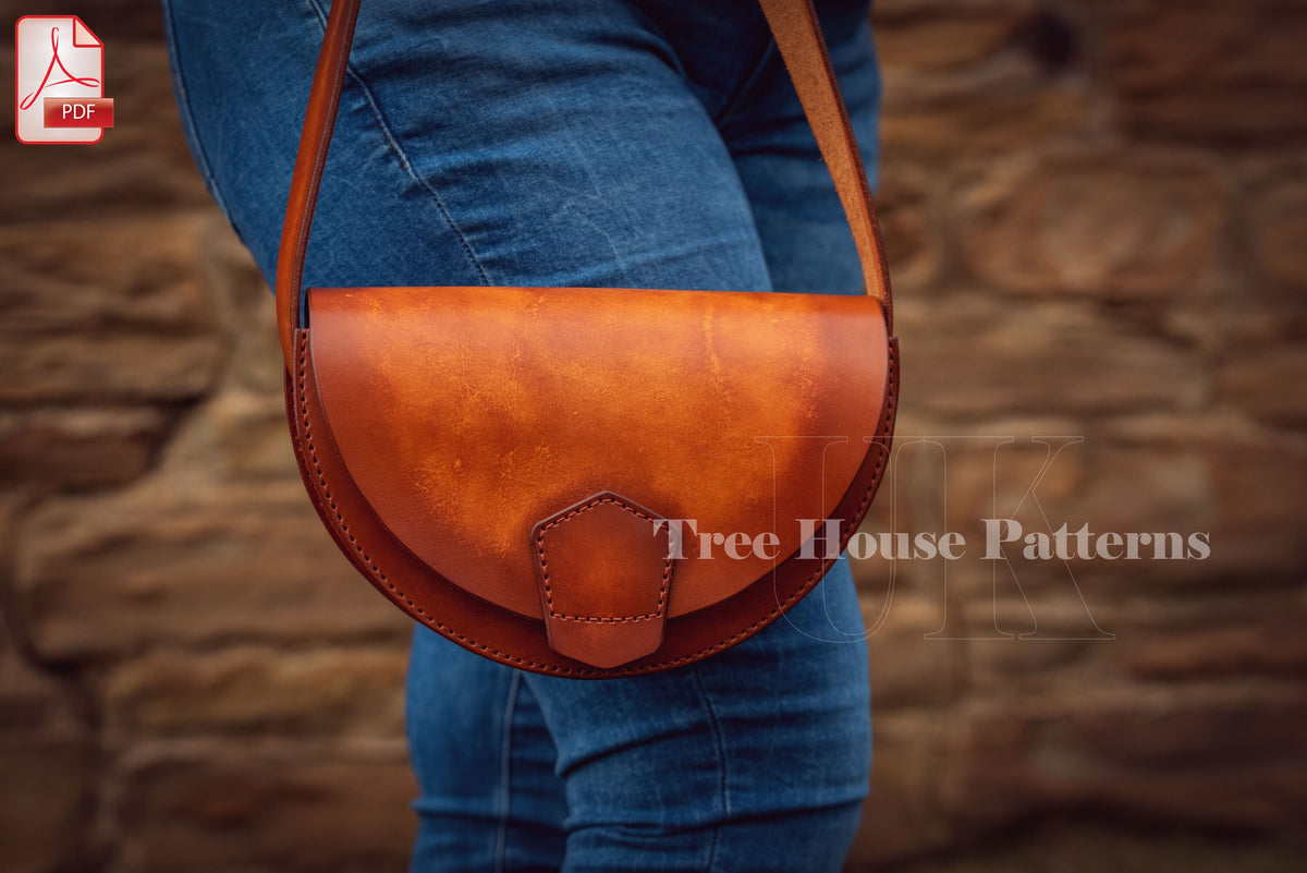 Saddle Bag Pattern PDF, Crossbody Bag Pattern, Shoulder Bag Pattern, DIY Leather Bag Pattern