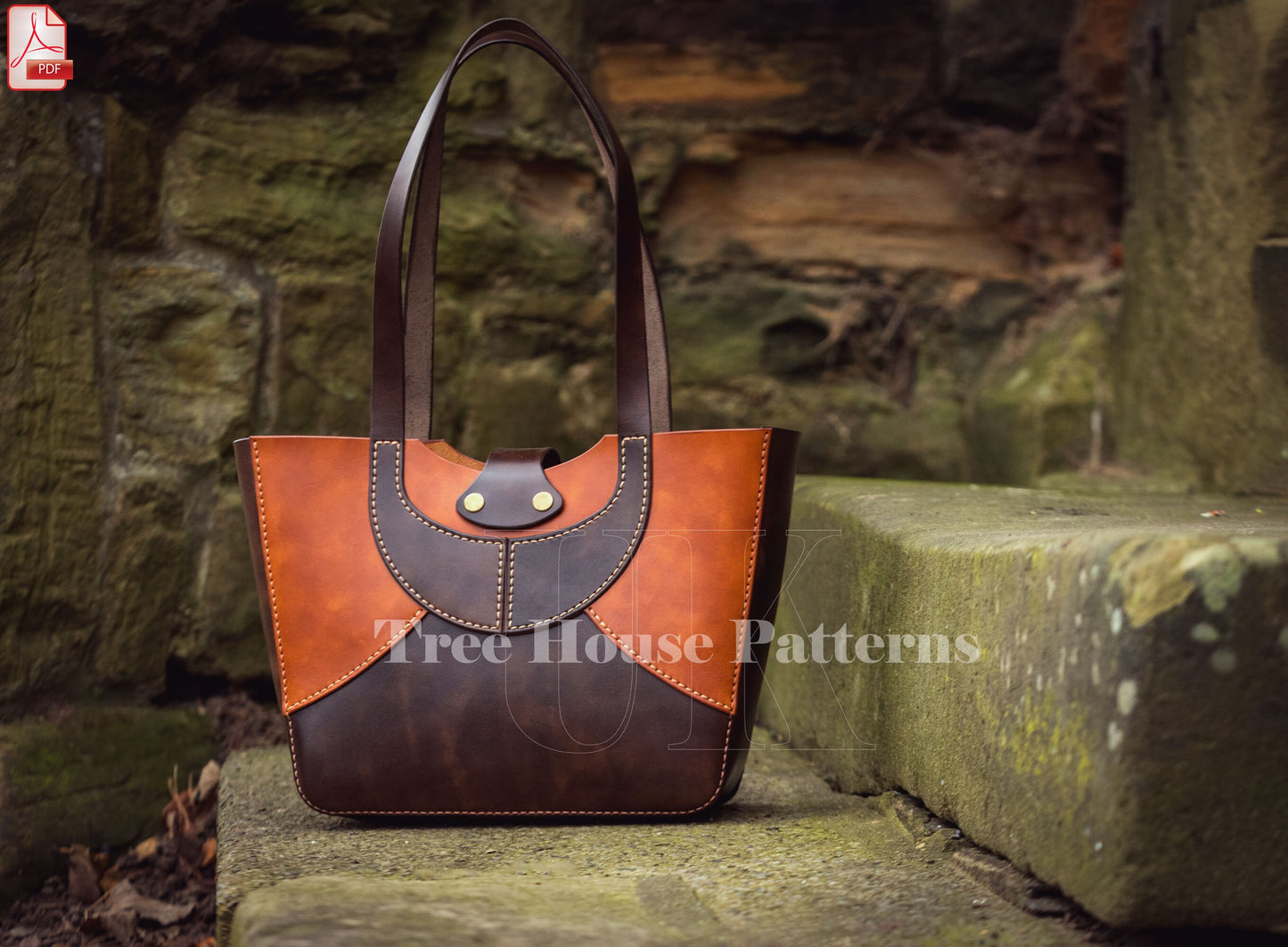 Tote bag in three sizes leather pattern PDF