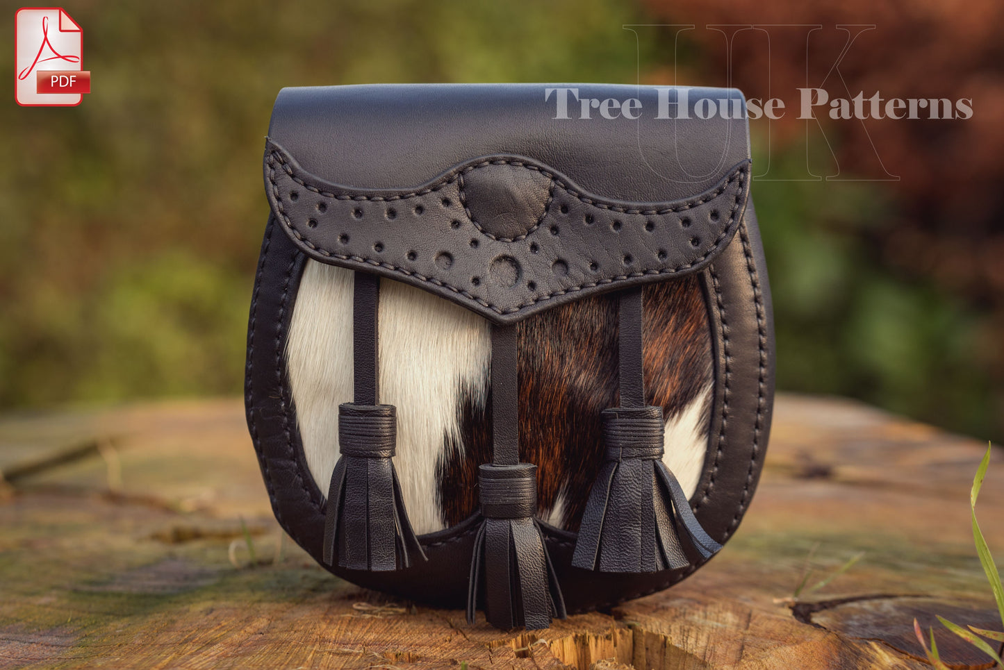 Scottish sporran belt bag leather pattern PDF