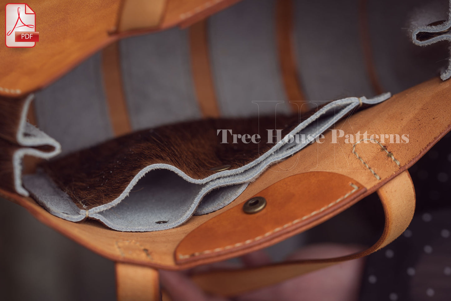 Handbag and card holder leather pattern PDF