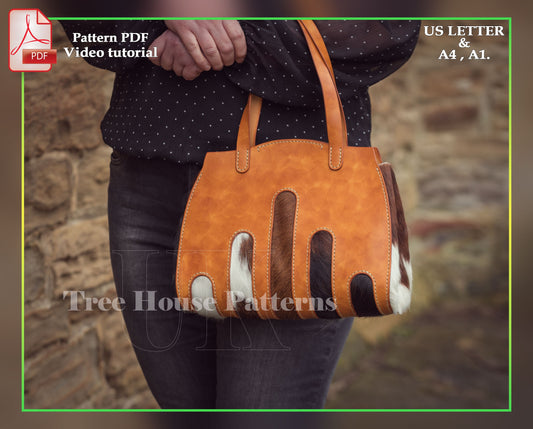 Handbag and card holder leather pattern PDF