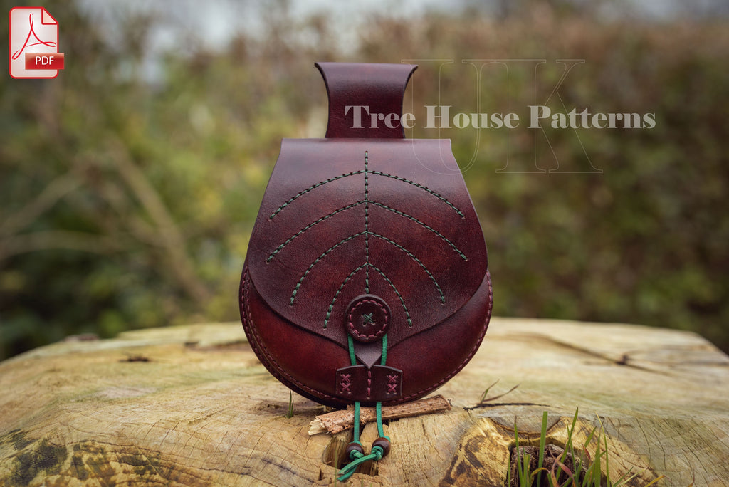 Medieval belt bag leather pattern PDF
