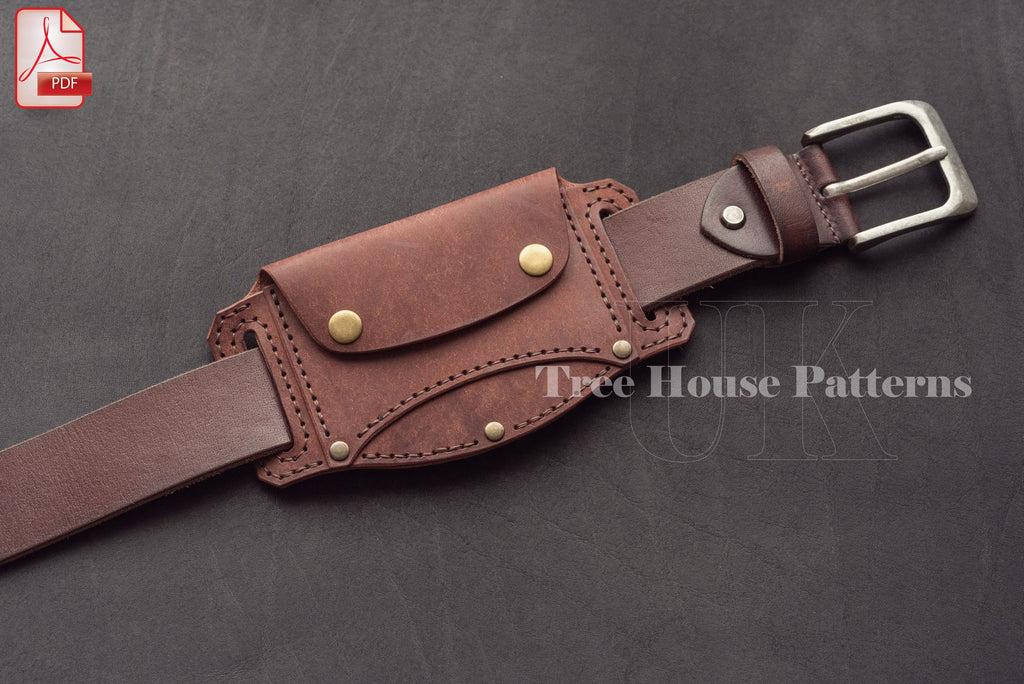 Belt Wallet Pattern PDF, Leather Card Holder Digital Template