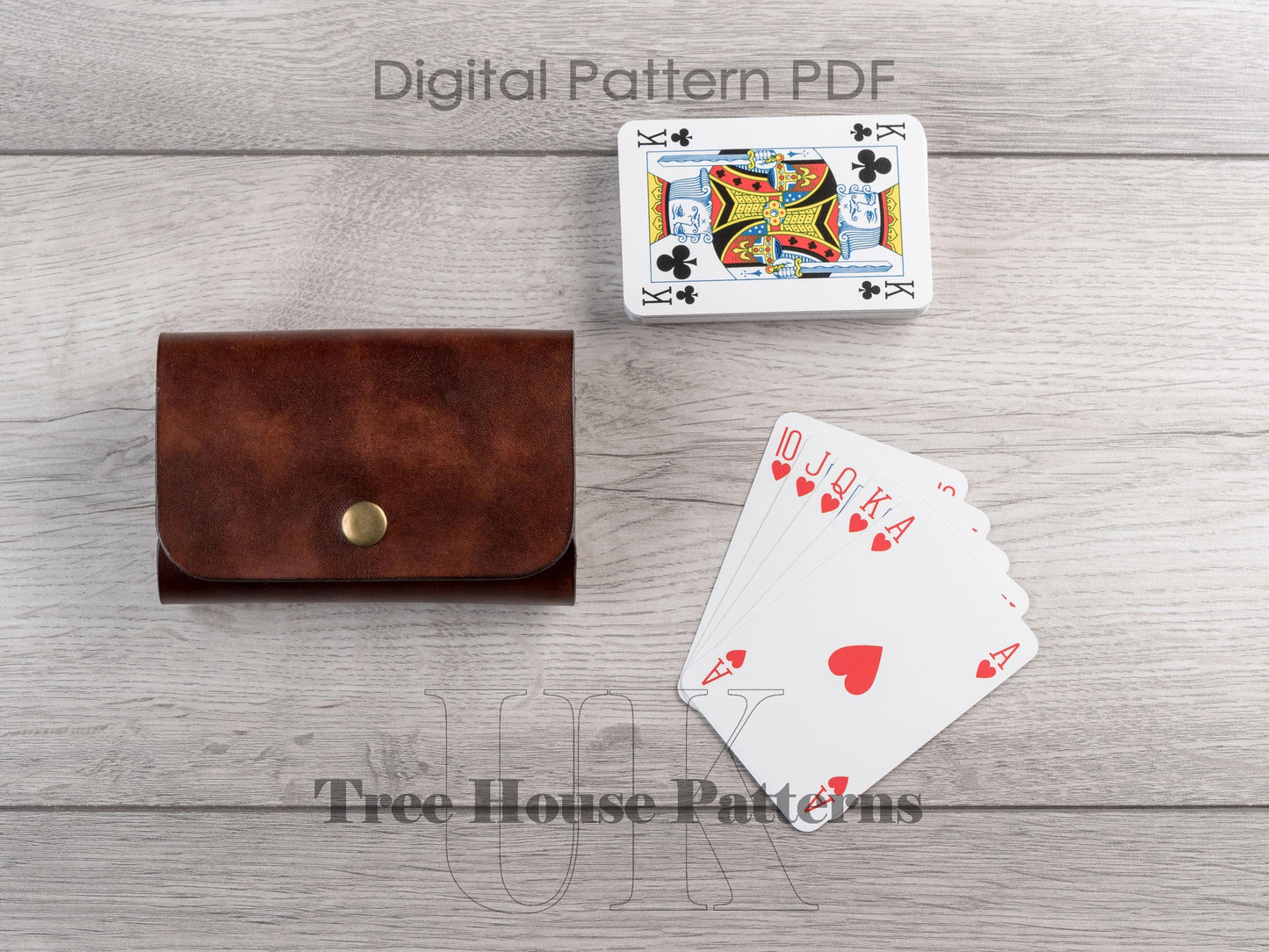 Playing card case leather pattern PDF