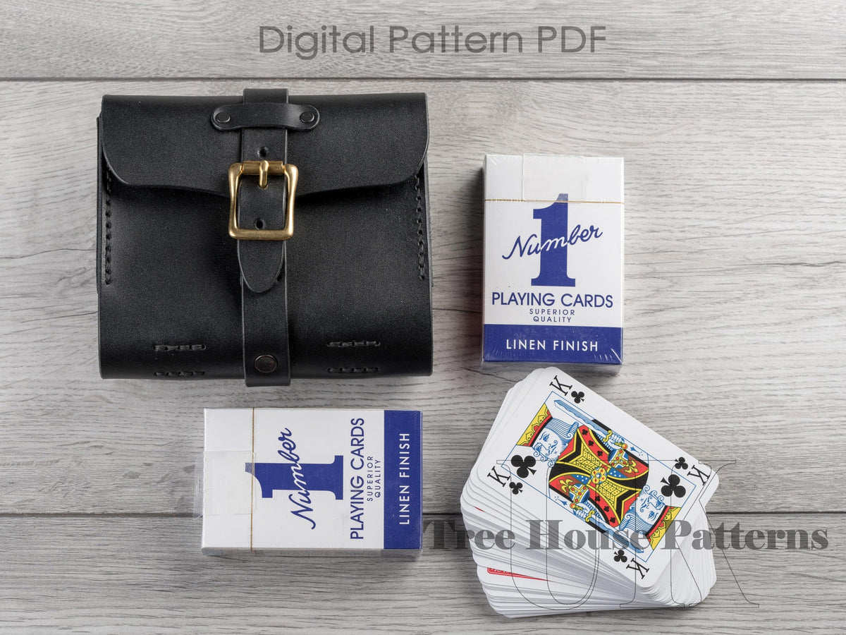 Double deck playing card case leather pattern PDF