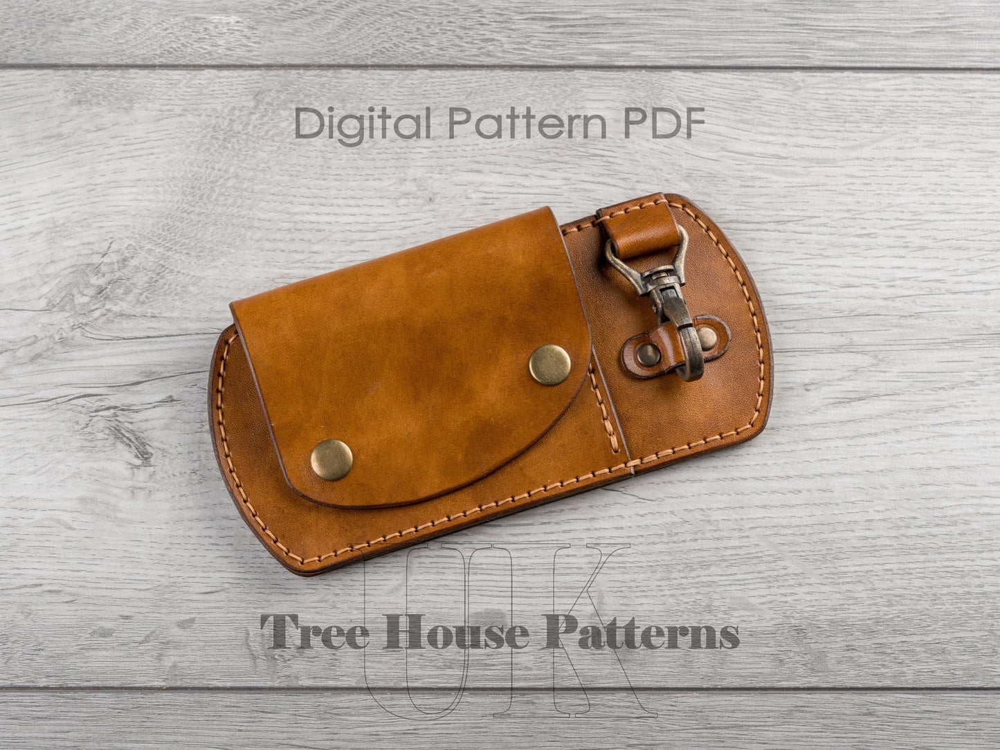 Belt wallet with key holder leather pattern PDF