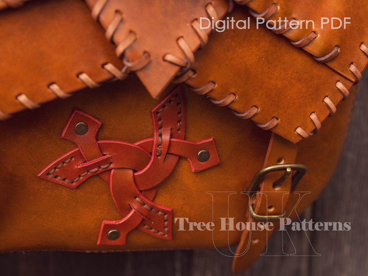 Backpack leather pattern PDF - rucksack digital template
