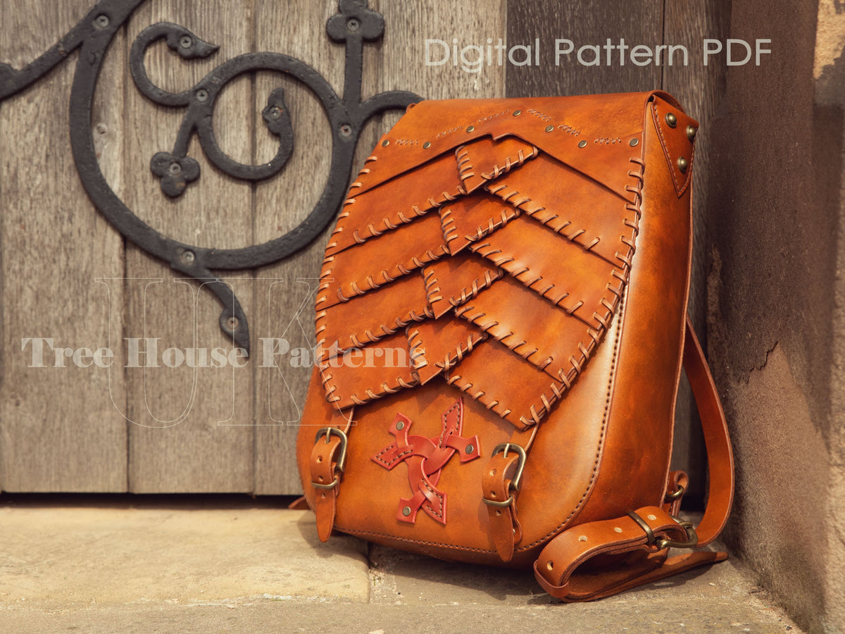 Backpack leather pattern PDF - rucksack digital template
