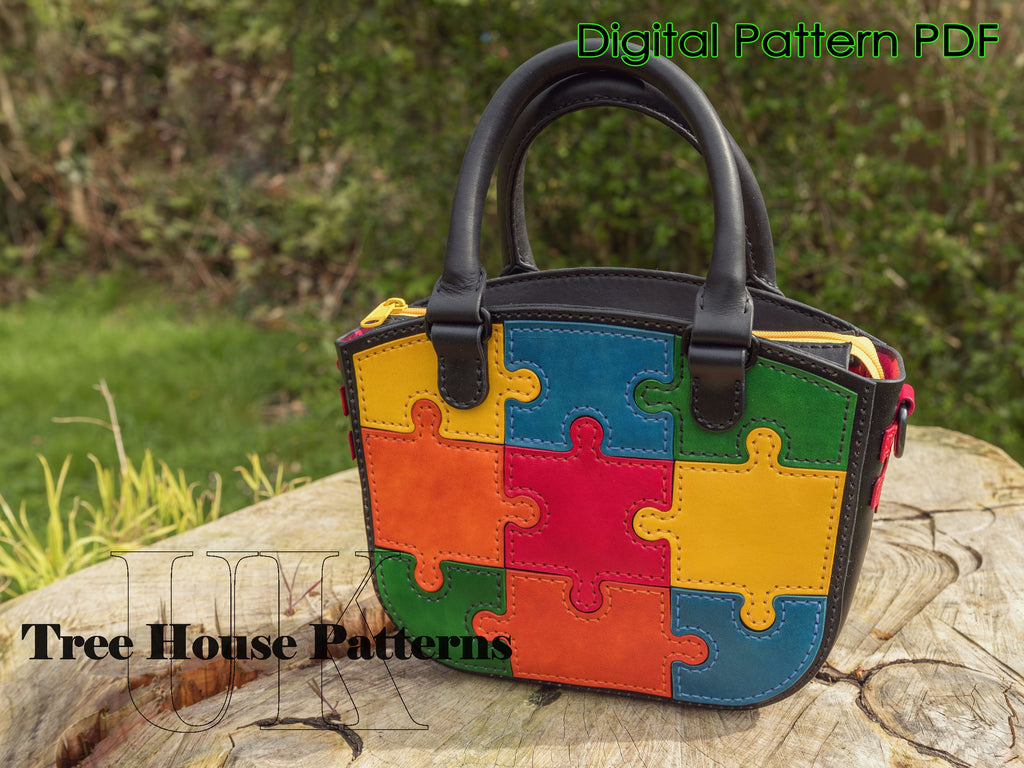 Leather Purse Pattern PDF, Handbag Pattern, Small Bag Template