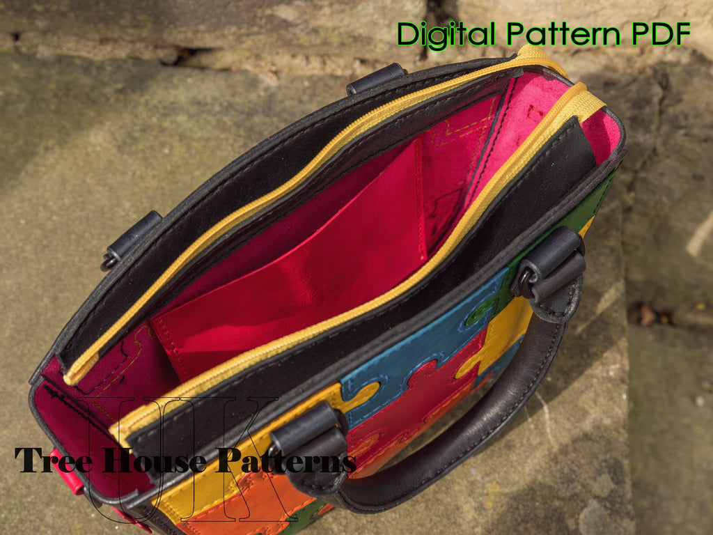 Leather Purse Pattern PDF, Handbag Pattern, Small Bag Template