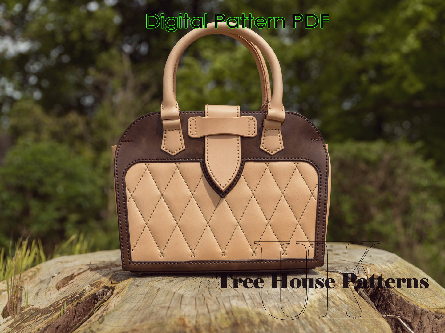 Office handbag leather pattern PDF - women purse digital template