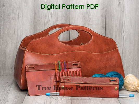 Large storage basket leather pattern PDF - storage bucket digital template