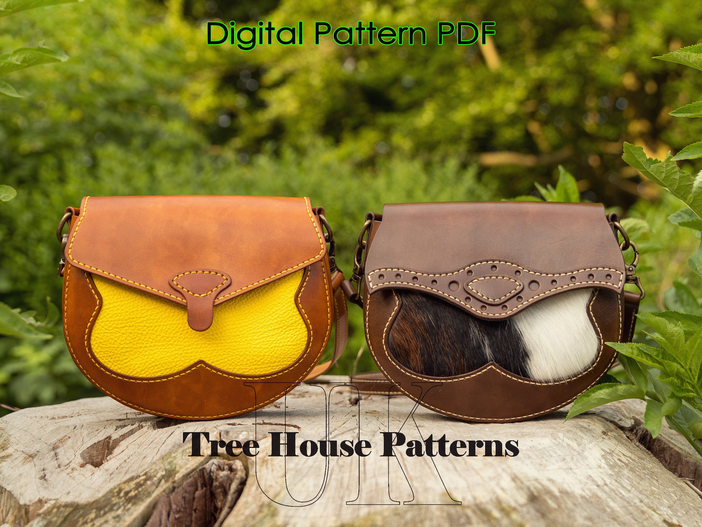 Crossbody bag leather pattern PDF - shoulder bag digital template