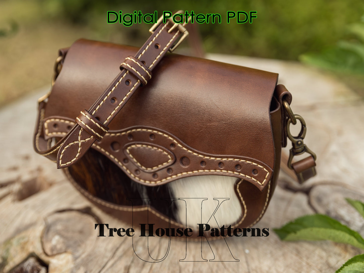 Crossbody bag leather pattern PDF - shoulder bag digital template