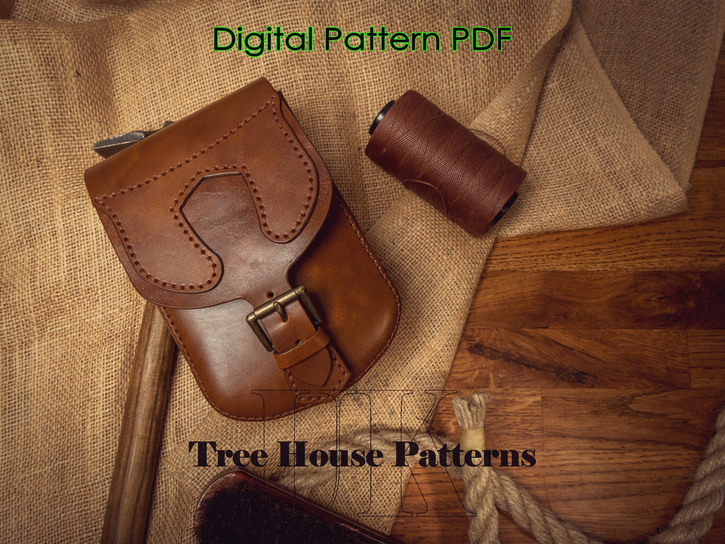 Belt bag leather pattern - satchel bag digital template