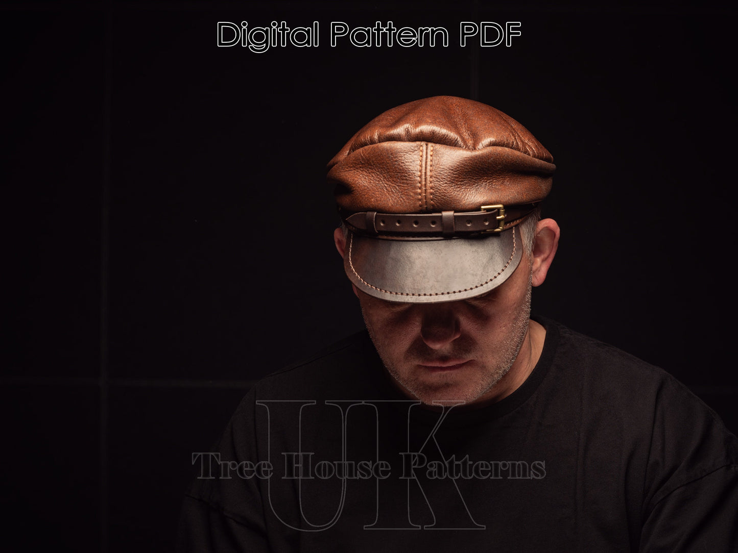 Skipper cap leather pattern PDF - digital template for leather hat