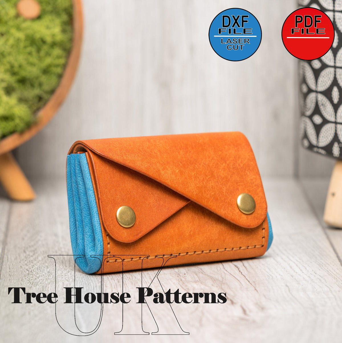 Minimalist Wallet Pattern PDF & DXF, Leather Card Holder Coin Purse Template