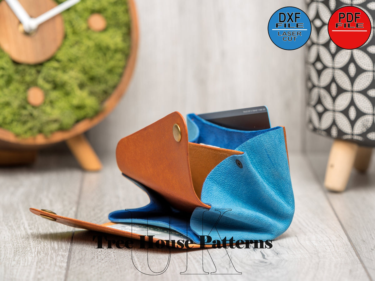 Minimalist Wallet Pattern PDF & DXF, Leather Card Holder Coin Purse Template
