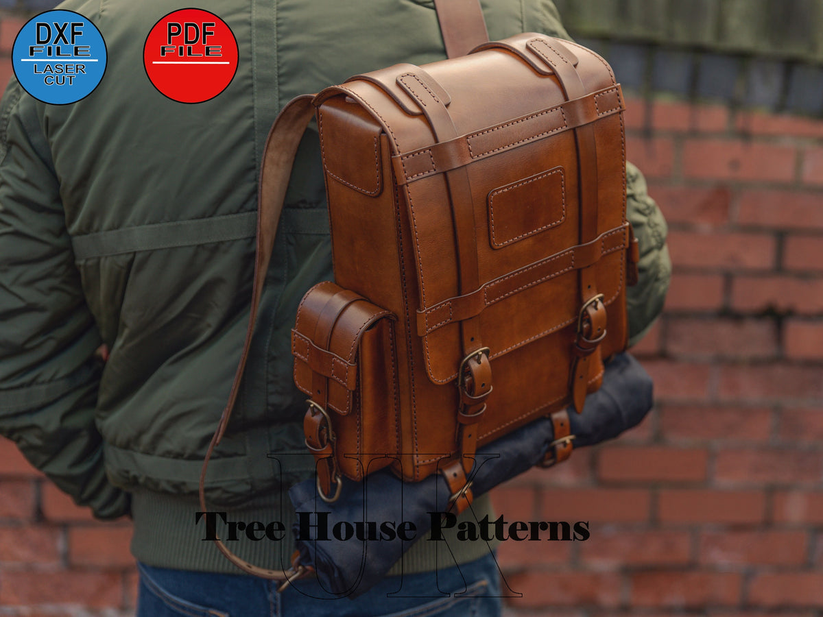 Military Backpack Leather Pattern: Rucksack PDF, DXF