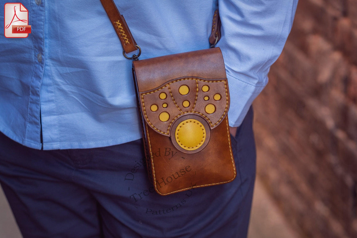 Crossbody phone bag leather pattern PDF