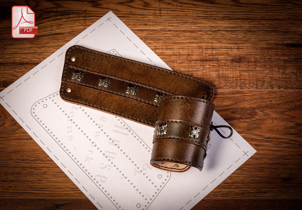 Wide Cuff Medieval Bracelet Leather Pattern (PDF)