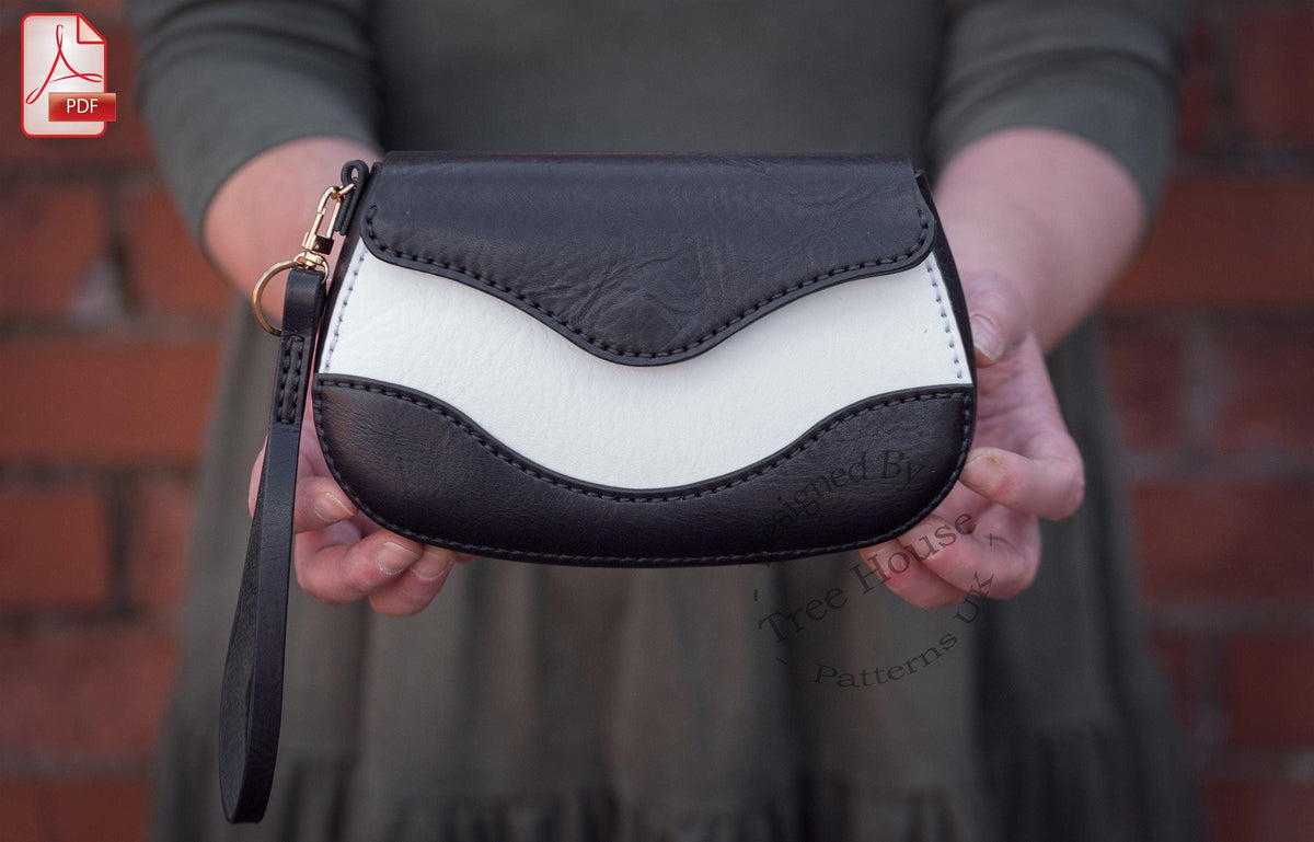 Leather Clutch Bag Pattern PDF, Alexia Evening Bag (A4, A1, US LETTER)