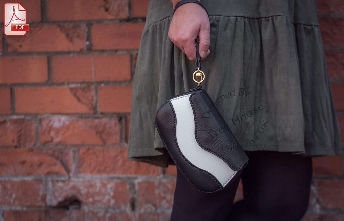 Leather Clutch Bag Pattern PDF, Alexia Evening Bag (A4, A1, US LETTER)