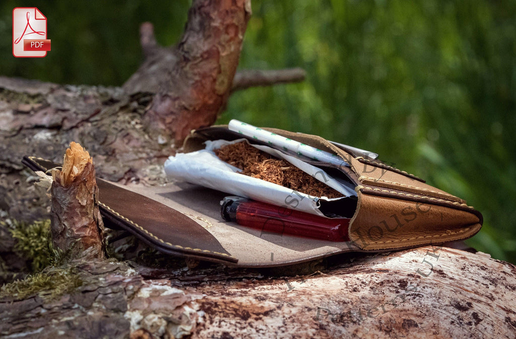 Leather Tobacco Pouch Pattern PDF, 50g Tobacco Case