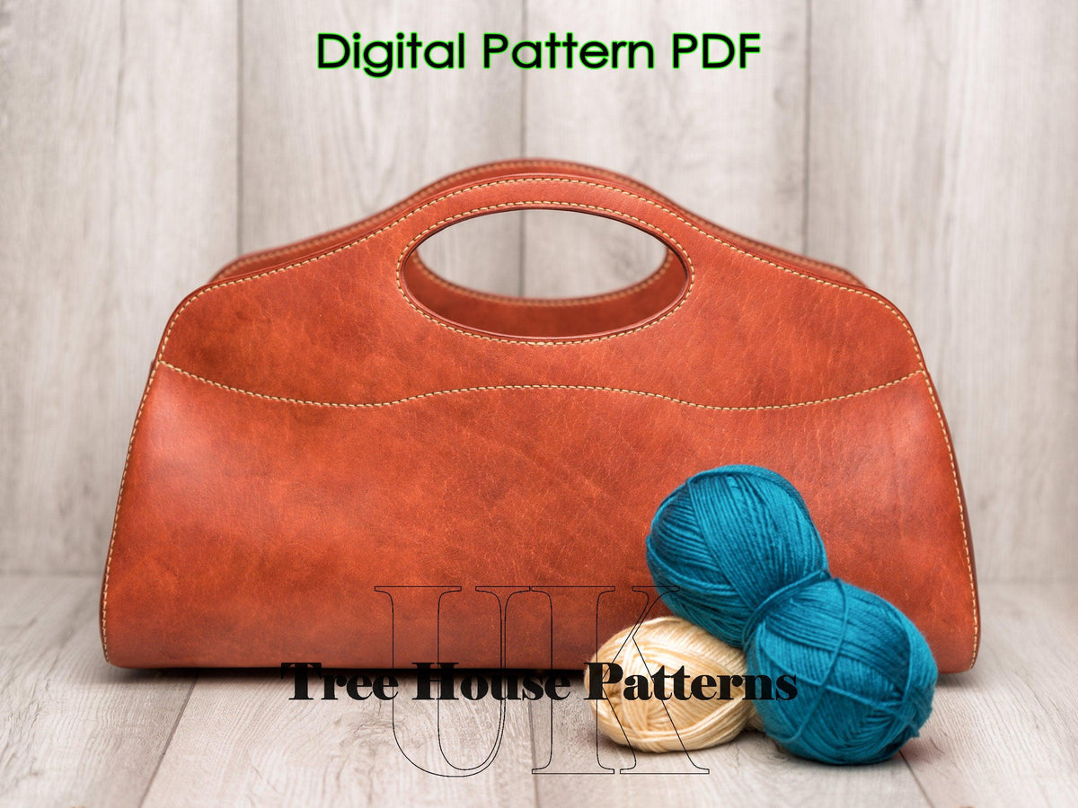 Large storage basket leather pattern PDF - storage bucket digital template