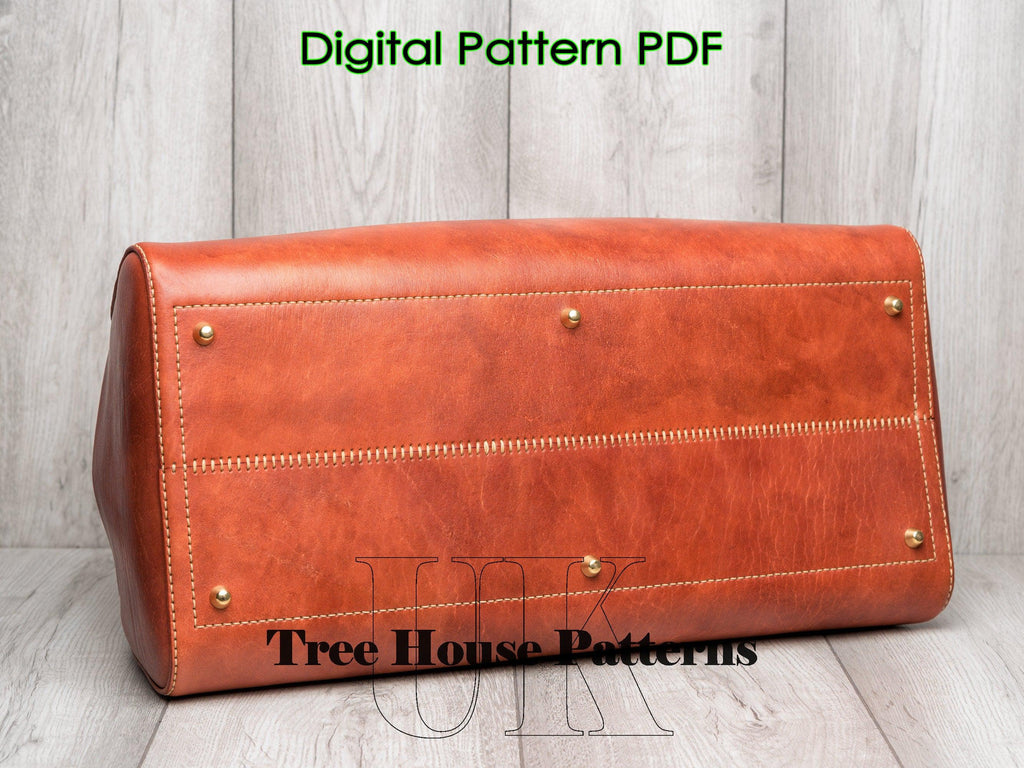 Large storage basket leather pattern PDF - storage bucket digital template