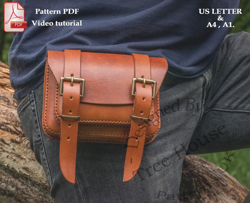 Steampunk Leather Belt Bag Pattern: PDF Waist Bag