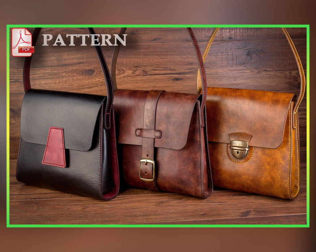Leather Handbag Pattern: Three Flap Designs (PDF Pattern)