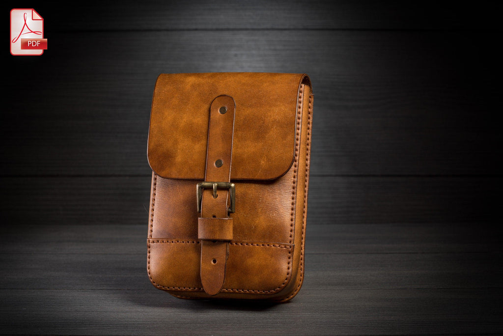 Men's shoulder military bag leather pattern PDF