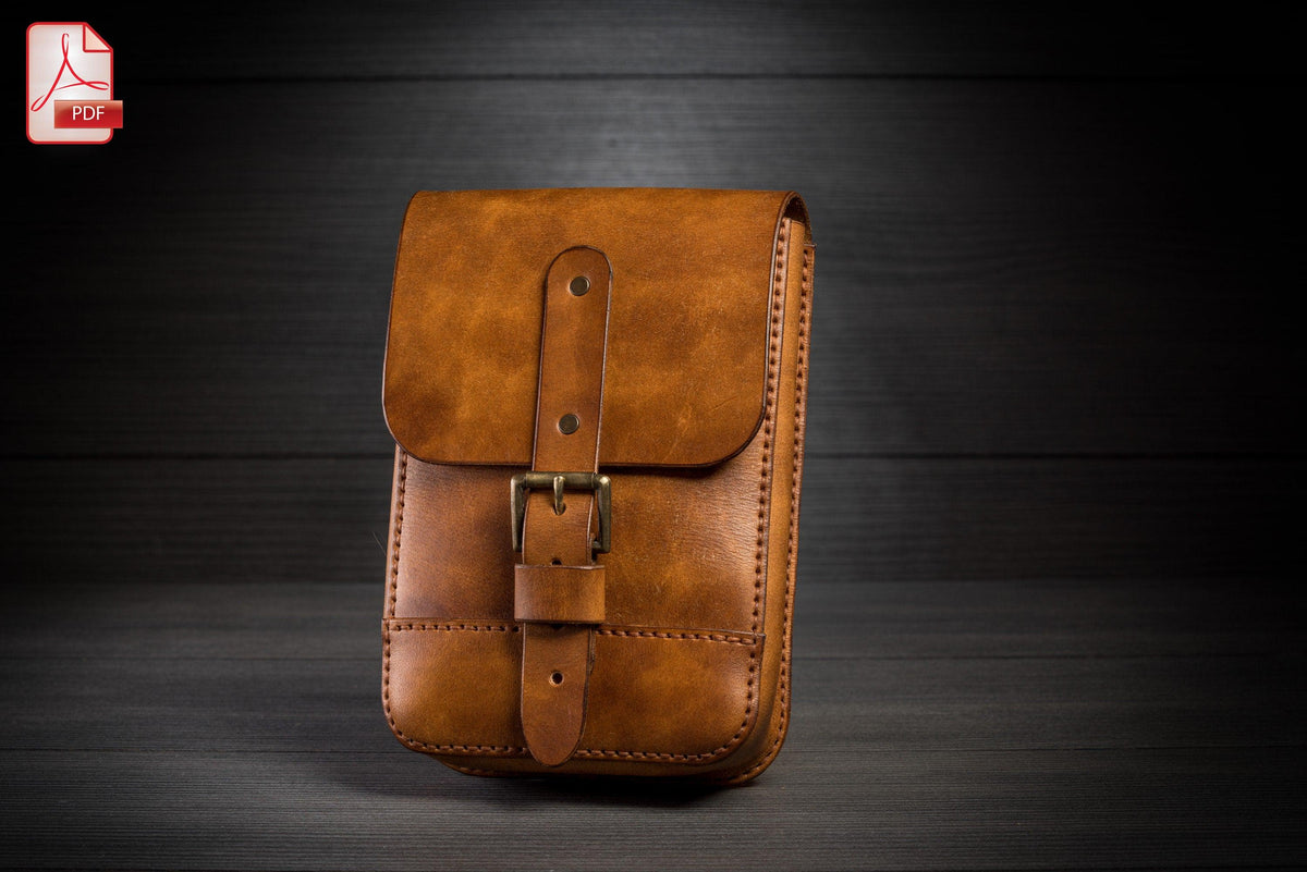 Men's shoulder military bag leather pattern PDF