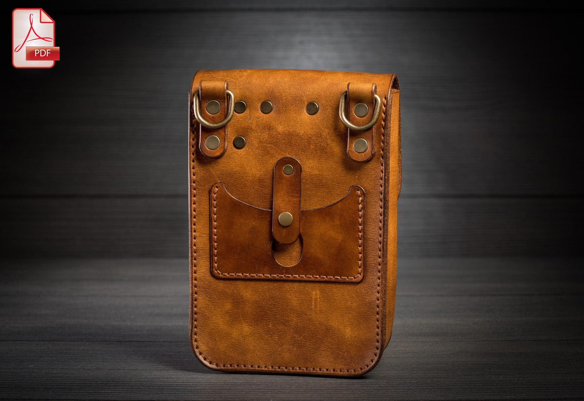 Men's shoulder military bag leather pattern PDF
