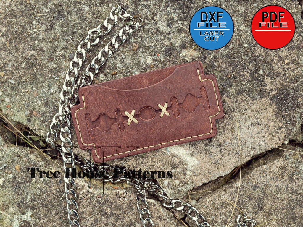 Razor Leather Card Wallet Pattern: DXF & PDF Template